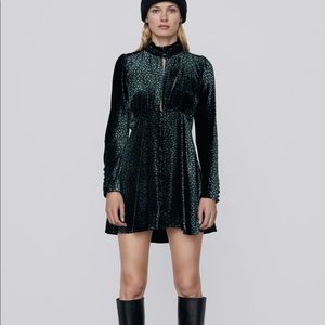 Zara Printed Velvet Dress - Medium